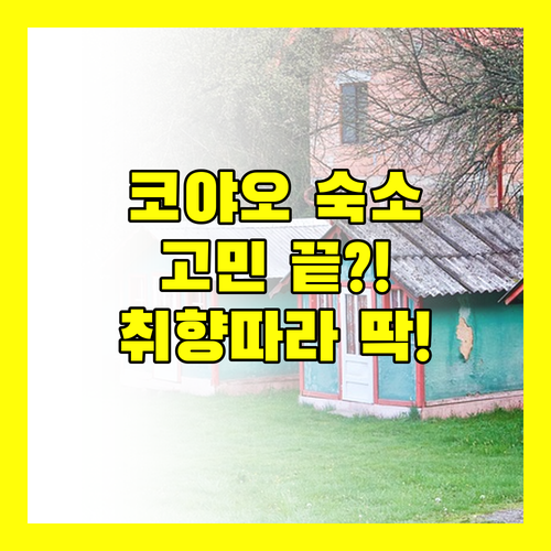 코야오 숙소 고민 끝! 당신의 취향에 딱 맞는 완벽한 선택은?
