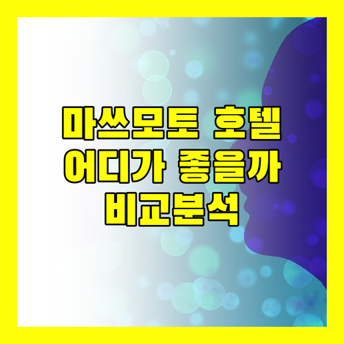 마쓰모토 호텔 어디로? 리치몬드, 이로하, M, 뉴 스테이션 비교 분석!