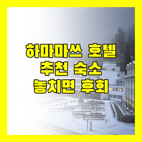 하마마쓰 호텔 완벽 분석! 여행객이 놓치면 후회할 숙소 3곳