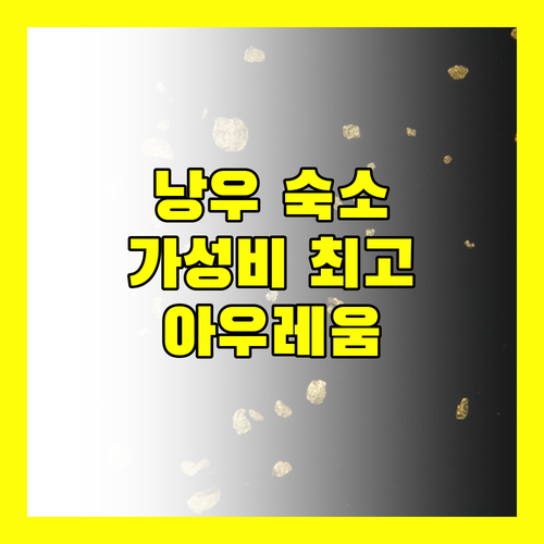 낭우 숙소 추천 아우레움 팰리스 호텔! 가격 대비 만족도 최고?