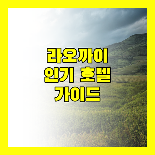 가족 여행객 주목 라오까이 인기 호텔 완벽 가이드