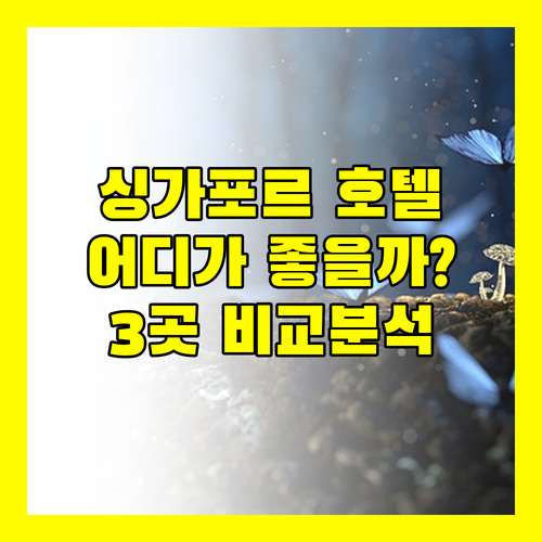 싱가포르 호텔 선택 고민 끝! 호텔 보스, 밸류 호텔 톰슨, 마리나 베이 샌즈 비교 분석!