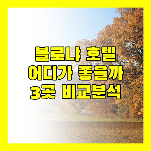 볼로냐 호텔 어디가 좋을까 알마로사 vs 그랜드 호텔 vs 우나호텔 비교 분석