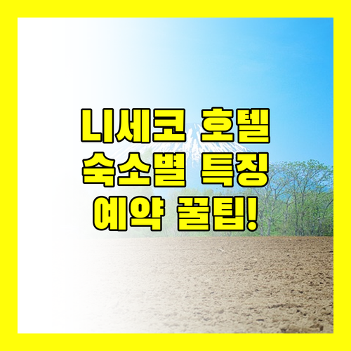 니세코 호텔 완벽 분석 숙소별 특징 및 예약 팁