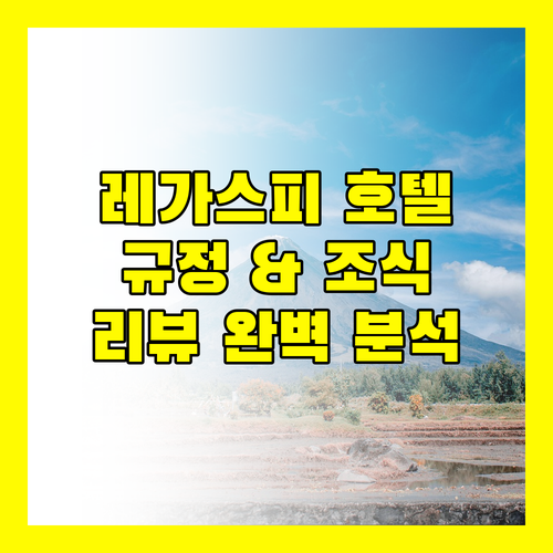 레가스피 인기 호텔 숙박 규정, 조식 정보, 실제 리뷰 완벽 분석