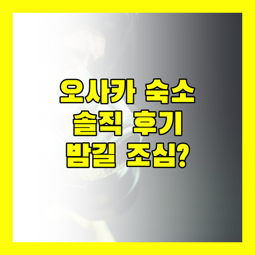 오사카 숙소 추천 '히포 호스텔' 밤길 조심? 솔직 후기 대방출