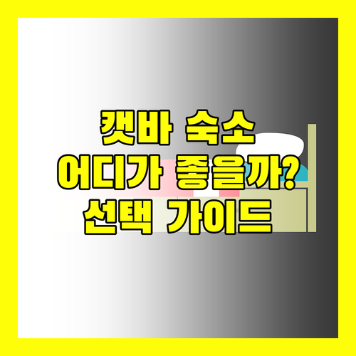캣바 여행, 어디서 묵을까? 에코 롯지 vs 센트럴 힐스, 당신의 선택은!