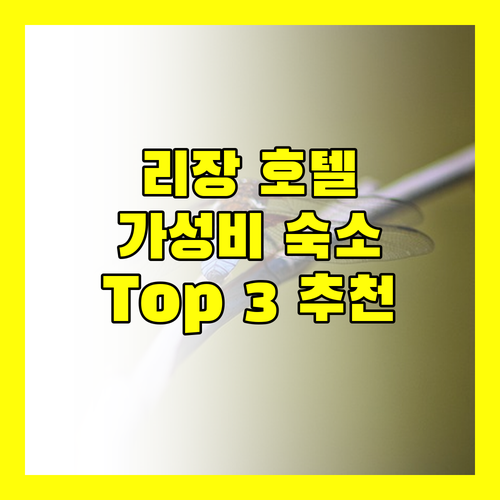 리장 호텔 어디로? 가성비 숙소 Top 3 추천!
