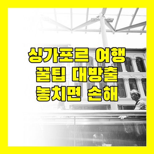 싱가포르 여행 사용자 추가 꿀팁 대방출