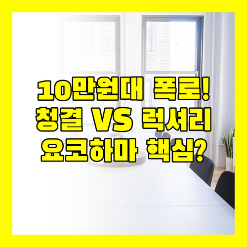 요코하마 10만원대 호텔 청결 문제 폭로 60만원대 럭셔리 완전 비교