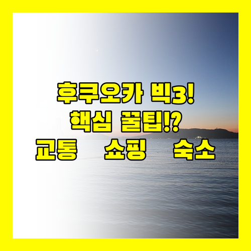 하카타 텐진 후쿠오카 호텔 3대장 교통 쇼핑 숙소 취향별 고르는 비법